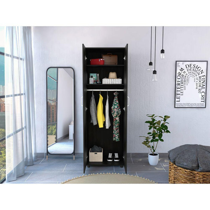 Closet Rayo, Wengue, Con Dos Puertas y Tubo En Su Interior    ZF