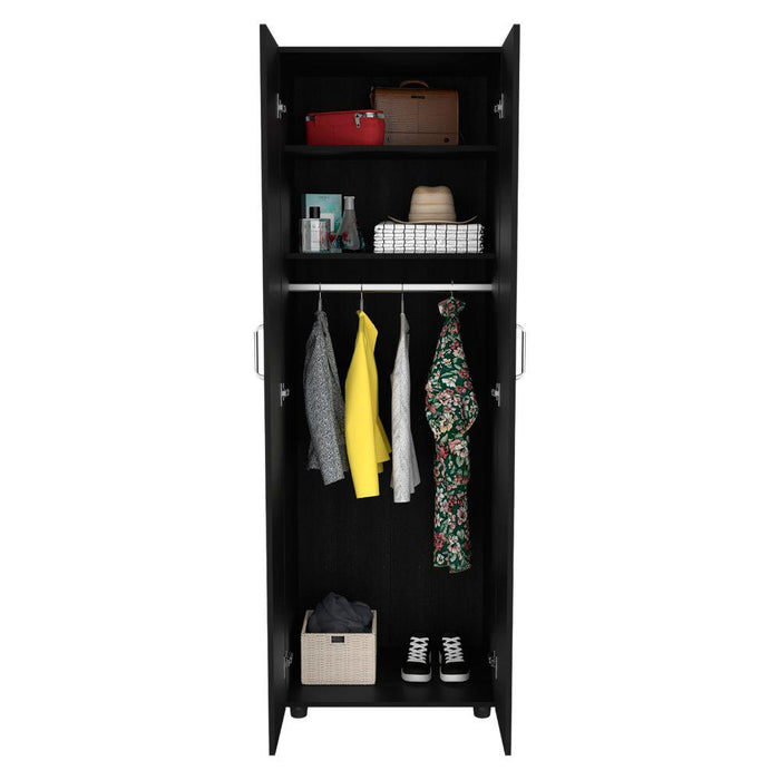 Closet Rayo, Wengue, Con Dos Puertas y Tubo En Su Interior    ZF