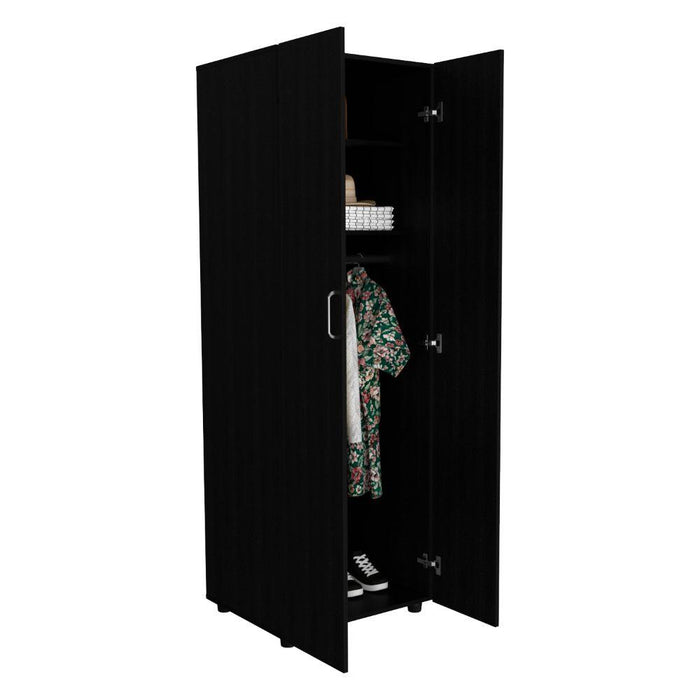 Closet Rayo, Wengue, Con Dos Puertas y Tubo En Su Interior    ZF