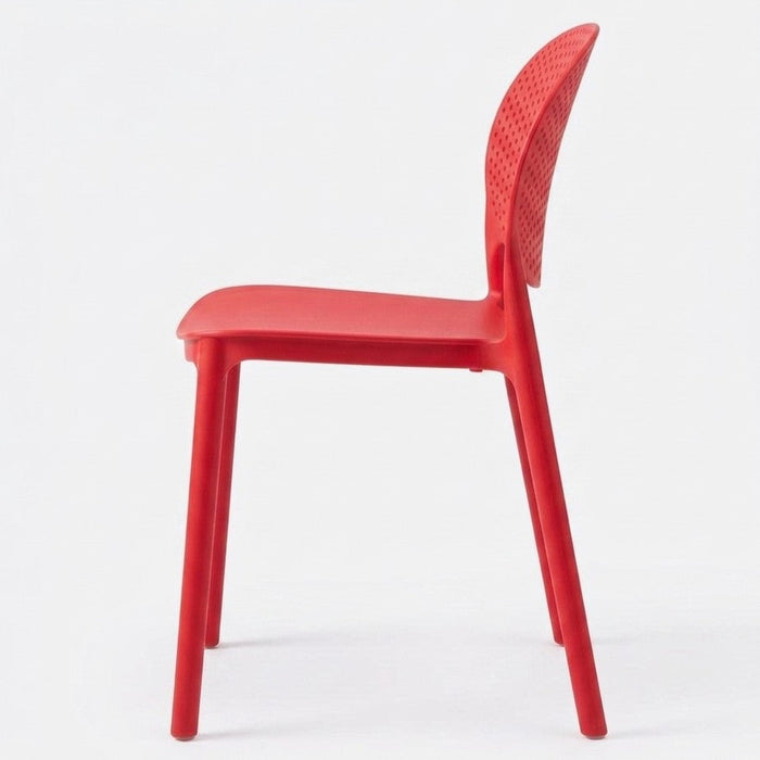 Silla Florida, Color Rojo, con Espaldar y Diseño Moderno
