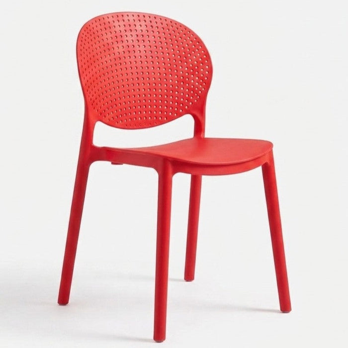 Silla Florida, Color Rojo, con Espaldar y Diseño Moderno