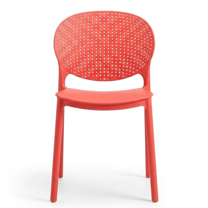 Silla Florida, Color Rojo, con Espaldar y Diseño Moderno