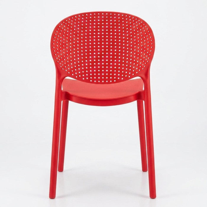 Silla Florida, Color Rojo, con Espaldar y Diseño Moderno
