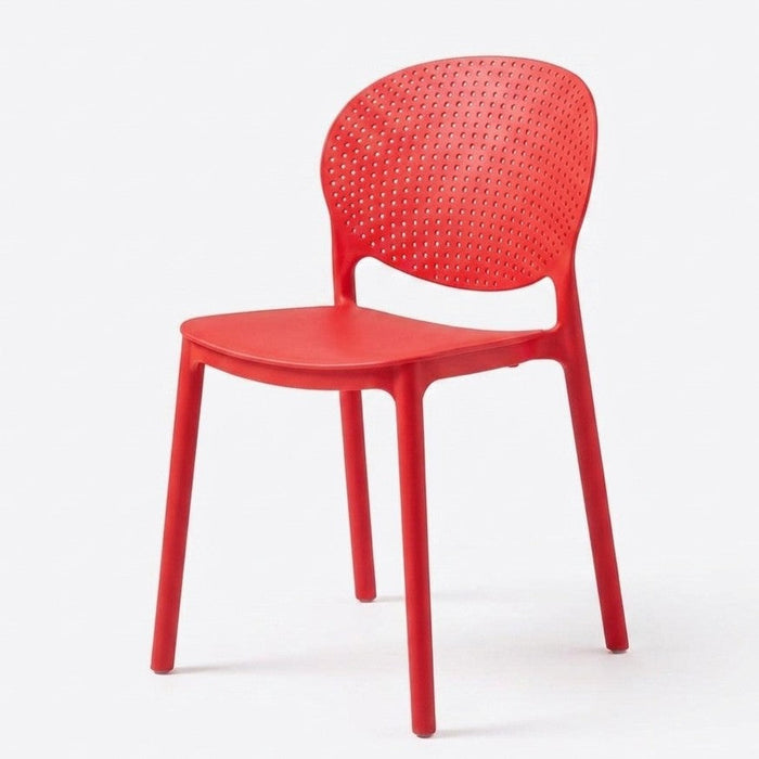 Silla Florida, Color Rojo, con Espaldar y Diseño Moderno