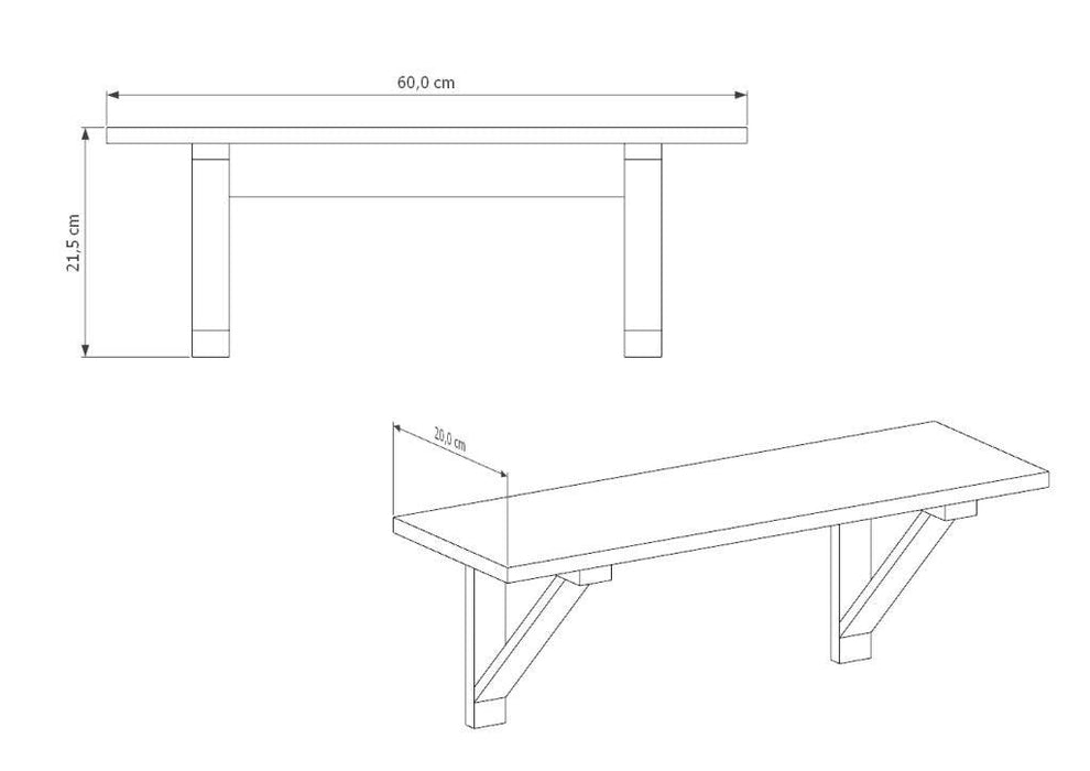 Repisa Rectangular Bella, Beige, X2 Unidades