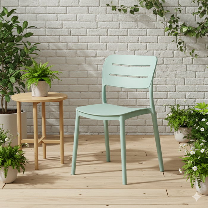 Silla Harriman, Azul claro , Con medio espaldar y diseño minimalista