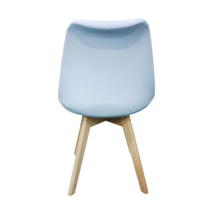 Kit Silla Derik, Color Blanco y Cafe Claro, Con espaldar y patas en Madera X2