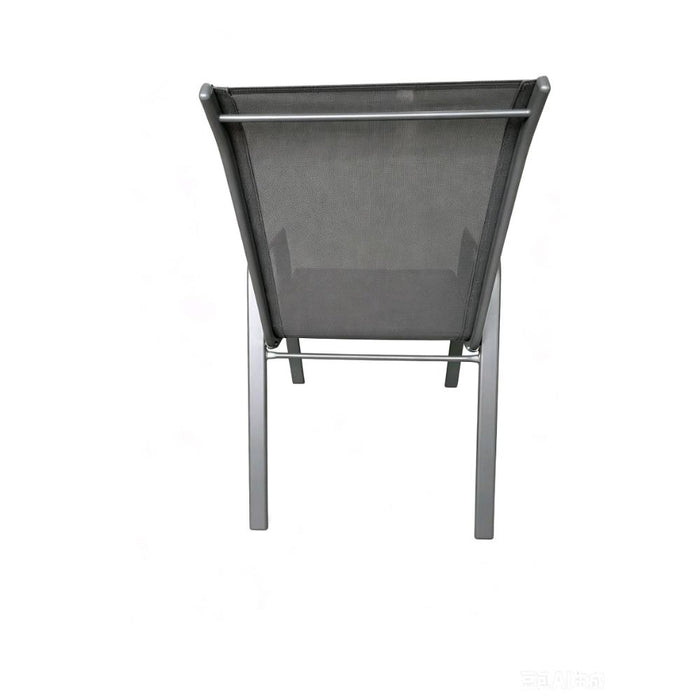 Silla de Terraza Char, Gris, con Brazos y Patas de Metal