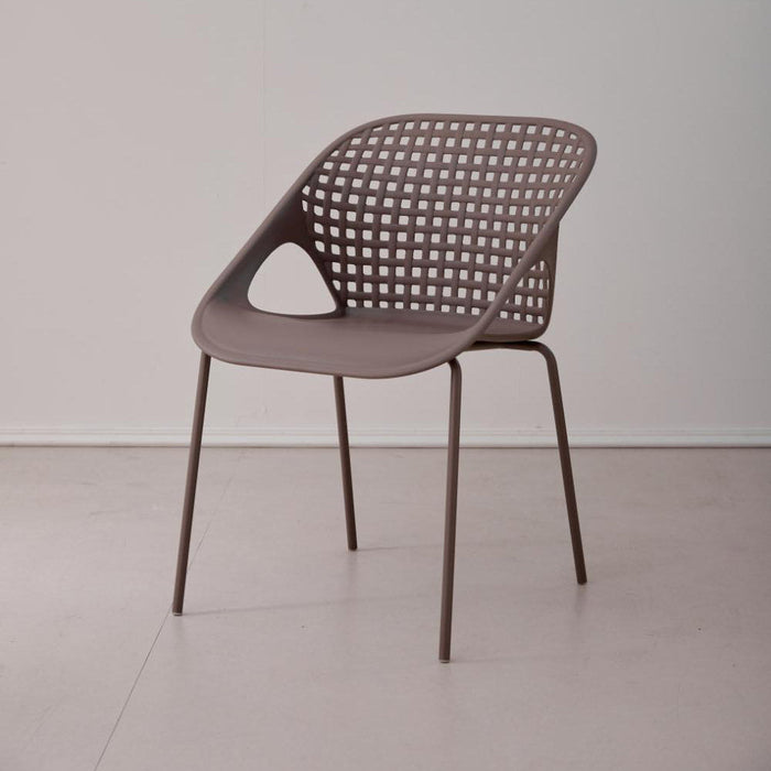 Silla Senit con Brazos, Color Taupe, Con espaldar y diseño Moderno