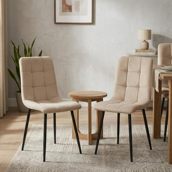 Silla de Comedor Flex, Color Beige, con Espaldar y Diseño Moderno