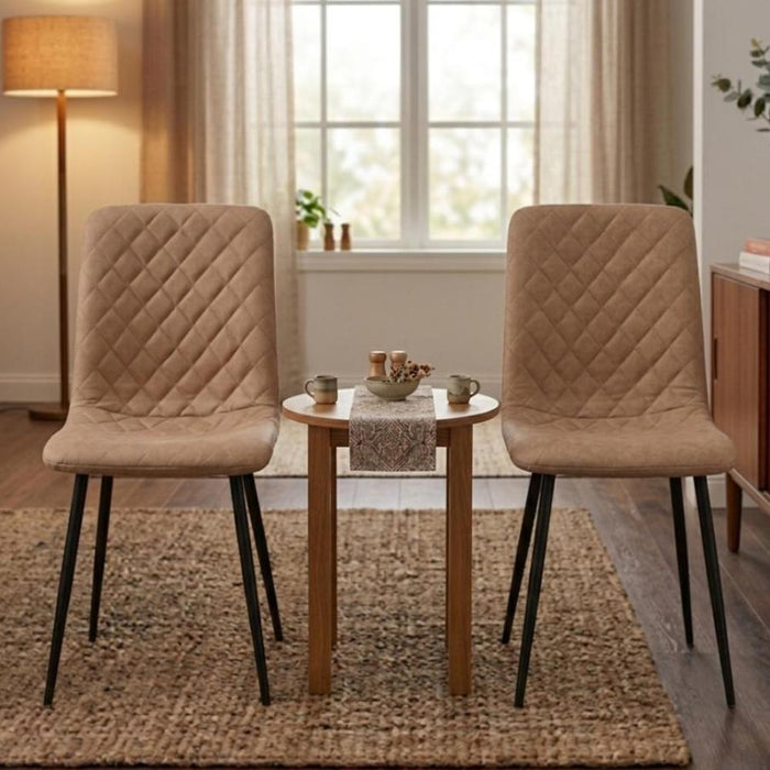 Silla de Comedor Loretto, Café, con Espaldar y Diseño Moderno
