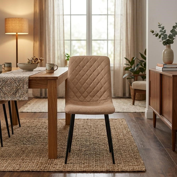 Silla de Comedor Loretto, Café, con Espaldar y Diseño Moderno