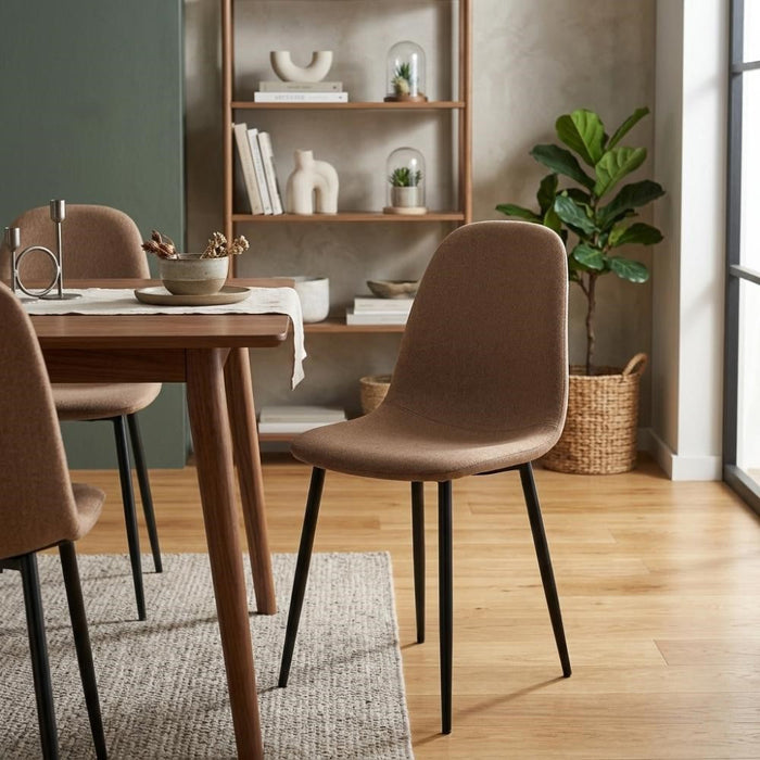 Silla de Comedor Margarita, Café, con Espaldar y Diseño Moderno