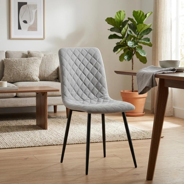 Silla de Comedor Sorrento, Gris Claro, con Espaldar y Diseño Moderno