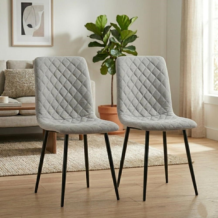 Silla de Comedor Sorrento, Gris Claro, con Espaldar y Diseño Moderno