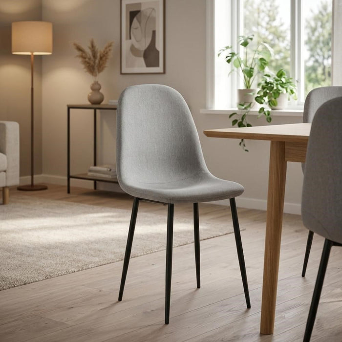 Silla de Comedor Margarita, Gris, con Espaldar y Diseño Moderno