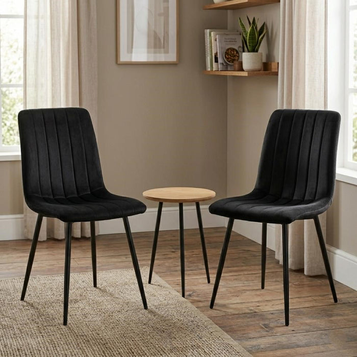 Silla de Comedor Lusitano, Negro, con Espaldar y Diseño Moderno
