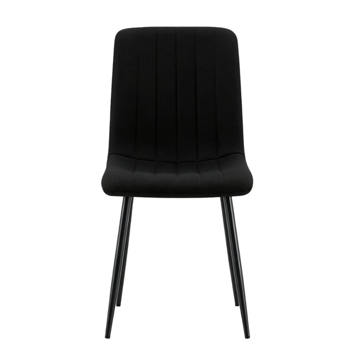 Silla de Comedor Lusitano, Negro, con Espaldar y Diseño Moderno