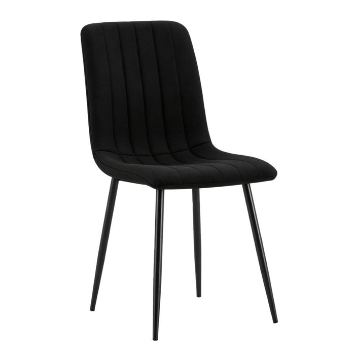 Silla de Comedor Lusitano, Negro, con Espaldar y Diseño Moderno
