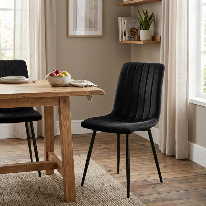 Silla de Comedor Lusitano, Negro, con Espaldar y Diseño Moderno