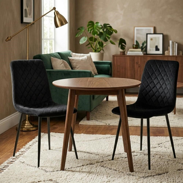 Silla de Comedor Loretto, Negro, con Espaldar y Diseño Moderno