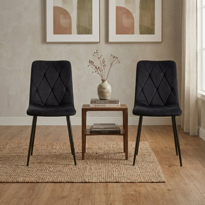 Silla de Comedor Napoles, Negro, con Espaldar y Diseño Moderno