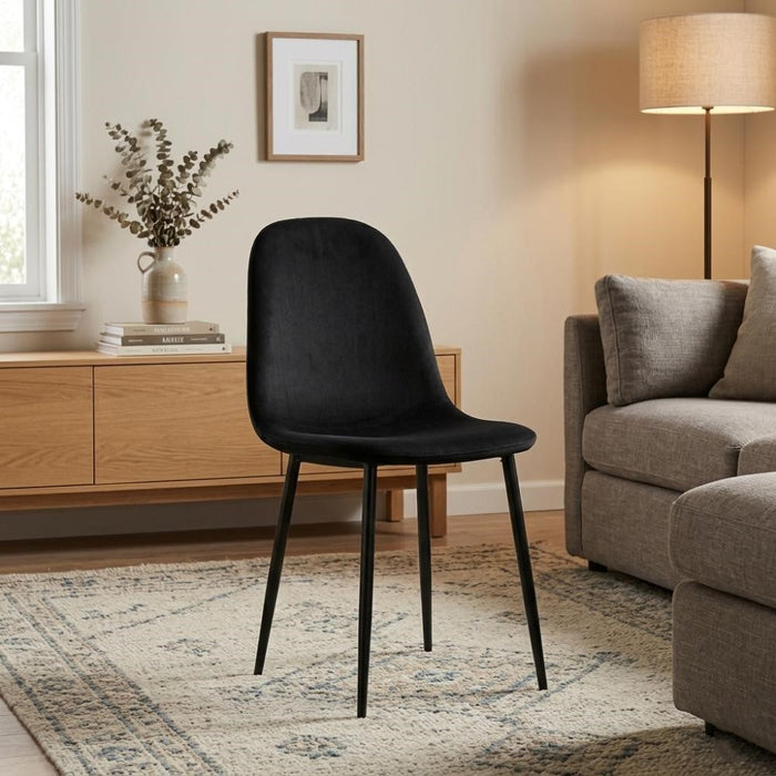 Silla de Comedor Margarita, Negro, con Espaldar y Diseño Moderno