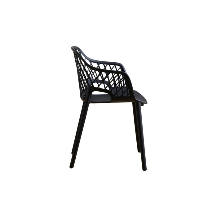 Silla con Brazos Casablanca, Negro, con Espaldar en Diamantes y Estilo Moderno