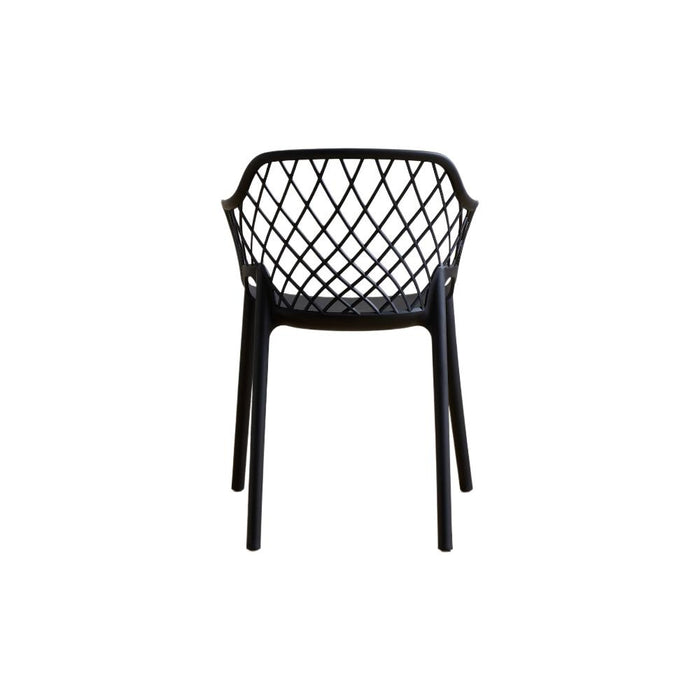 Silla con Brazos Casablanca, Negro, con Espaldar en Diamantes y Estilo Moderno