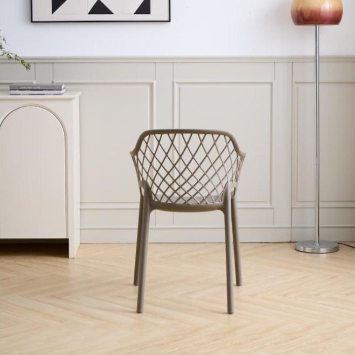 Silla con Brazos Casablanca, Taupe, con Espaldar en Diamantes y Estilo Moderno