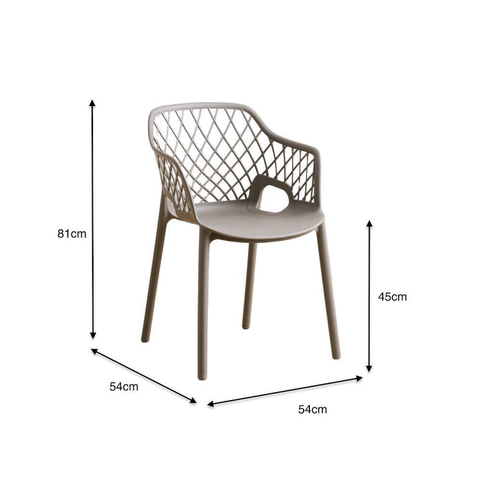 Silla con Brazos Casablanca, Taupe, con Espaldar en Diamantes y Estilo Moderno