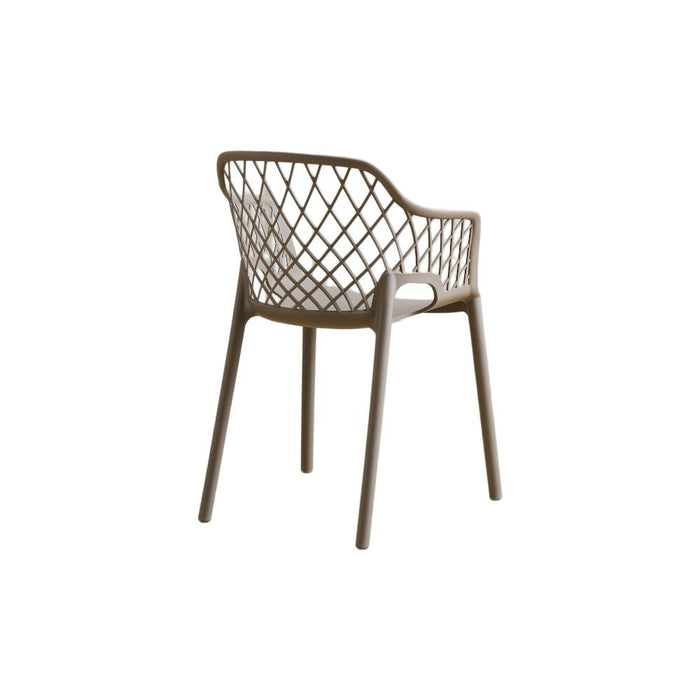 Silla con Brazos Casablanca, Taupe, con Espaldar en Diamantes y Estilo Moderno