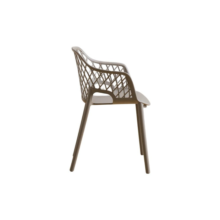 Silla con Brazos Casablanca, Taupe, con Espaldar en Diamantes y Estilo Moderno