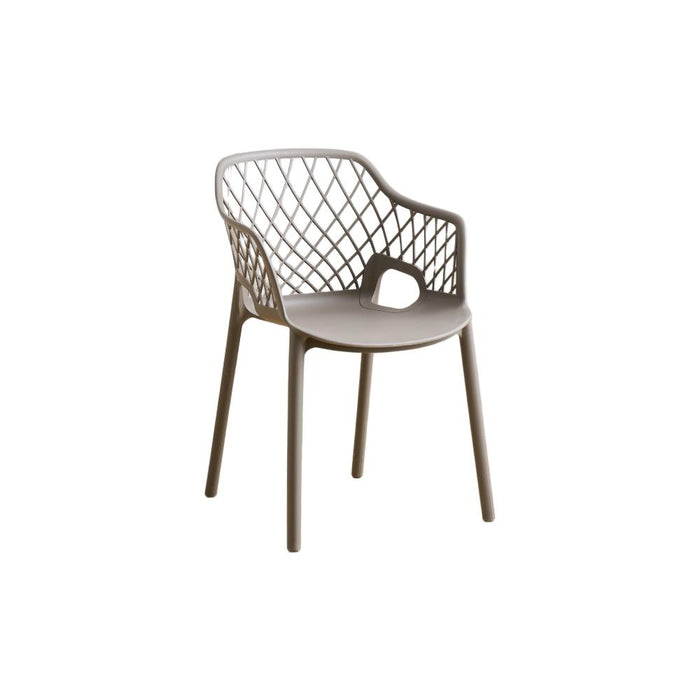 Silla con Brazos Casablanca, Taupe, con Espaldar en Diamantes y Estilo Moderno