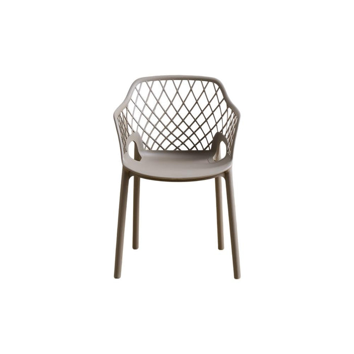 Silla con Brazos Casablanca, Taupe, con Espaldar en Diamantes y Estilo Moderno