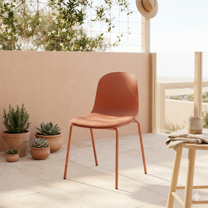 Silla con Cojín Aiara, Color Rojo, Diseño Moderno