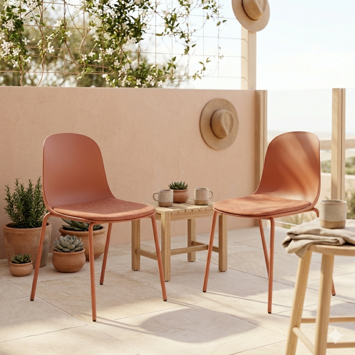 Silla con Cojín Aiara, Color Rojo, Diseño Moderno