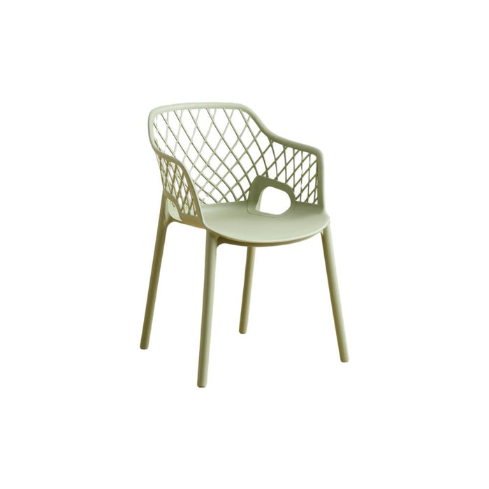 Silla con Brazos Casablanca, Verde Olivo, con Espaldar en Diamantes y Estilo Moderno