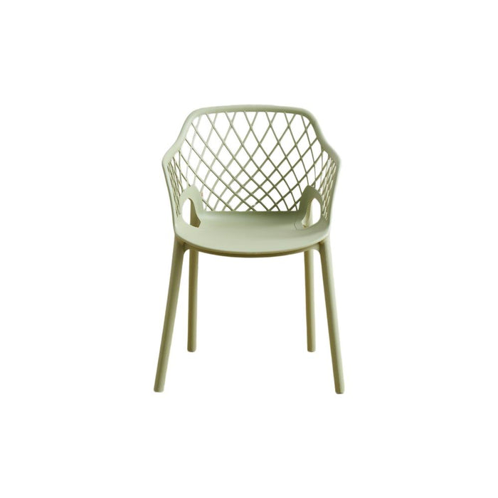 Silla con Brazos Casablanca, Verde Olivo, con Espaldar en Diamantes y Estilo Moderno