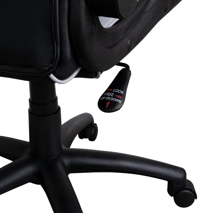 Silla Gamer Rismel, Negro y Gris, con altura ajustable