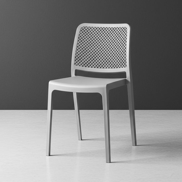 Silla Manhattan, Gris Oscuro, Con espaldar en rejilla y diseño minimalista