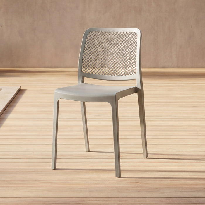 Silla Bronx , Gris Oscuro, Con espaldar en cuadrados y diseño minimalista