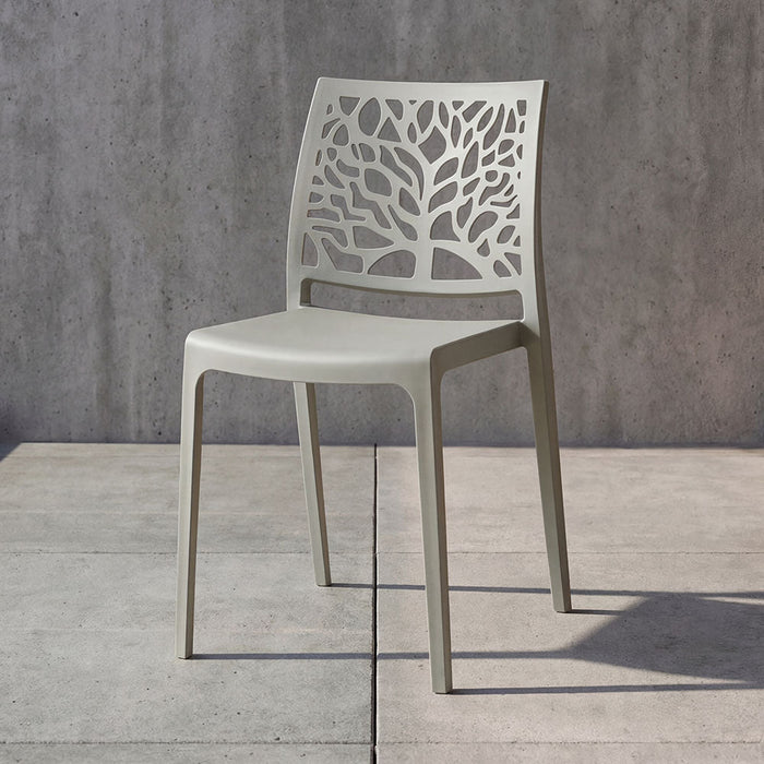 Silla Harlem, Gris Oscuro, Con espaldar en forma de árbol y diseño minimalista