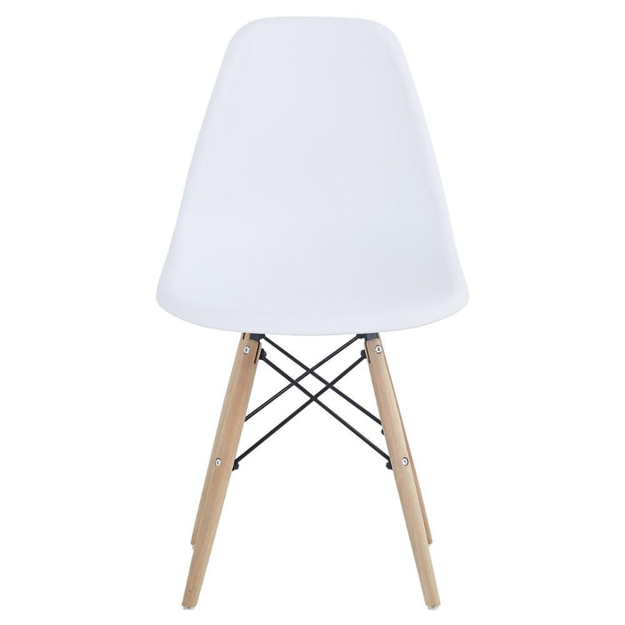 Silla Eames, Color Blanco, con Patas de Madera