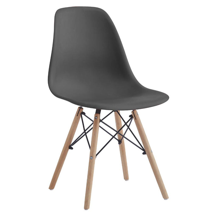 Silla Eames, Color Negro, con Patas de Madera