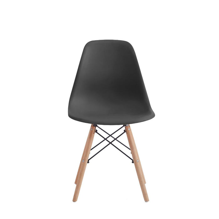 Silla Eames, Color Negro, con Patas de Madera
