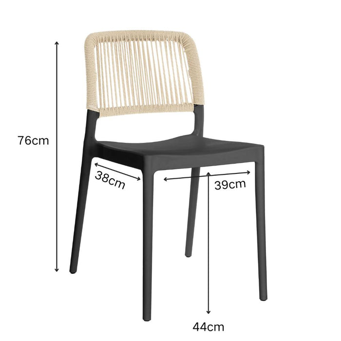 Silla Houston, Color Negro, con Espaldar Tejido