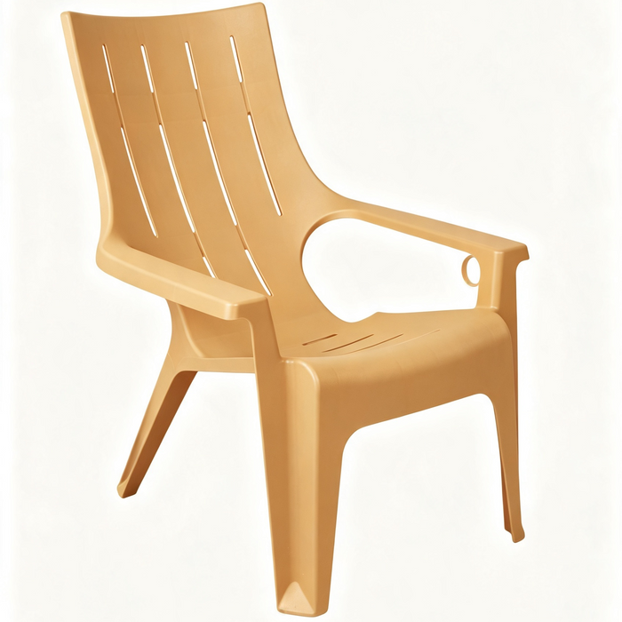 Silla Playera con Brazos Ocean, Amarillo, con Espaldar y Reposa Brazos