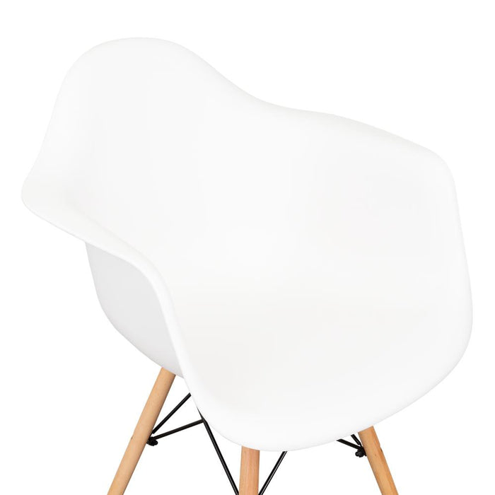 Silla Eymos, Color Blanco, Con espaldar y Patas En Madera