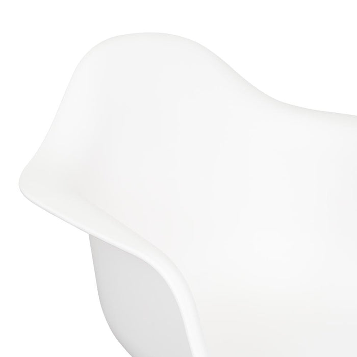 Silla Eymos, Color Blanco, Con espaldar y Patas En Madera